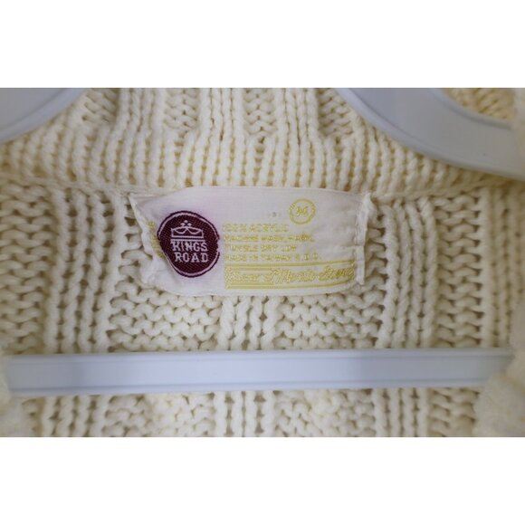 Vintage 70s Streetwear Mens Medium Donegal Fisherman Chunky Cable Knit Sweater - Picture 7 of 10